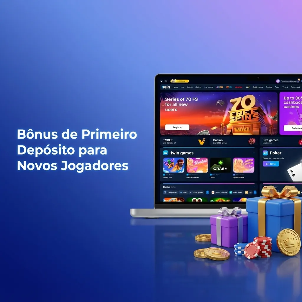 Banner da 1win destacando bônus de primeiro depósito 500% até R$28.000 e 500 rodadas grátis para novos jogadores