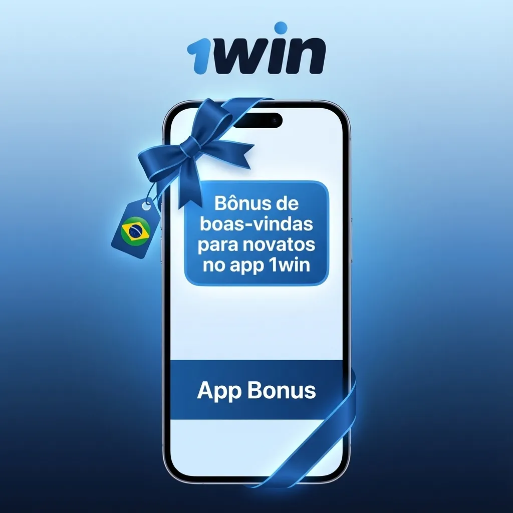 Tela promocional do app 1win destacando bônus de boas‑vindas para esportes e cassino com porcentagens e valores em reais