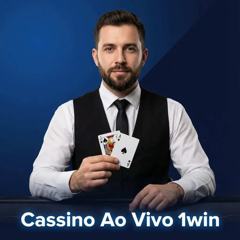 Tela de cassino ao vivo 1win com crupiê em estúdio, mesa de roleta e blackjack, chat e interface em português