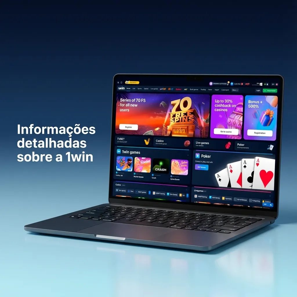 Tela da plataforma 1win em português exibindo apostas esportivas, cassino online e app móvel para usuários do Brasil