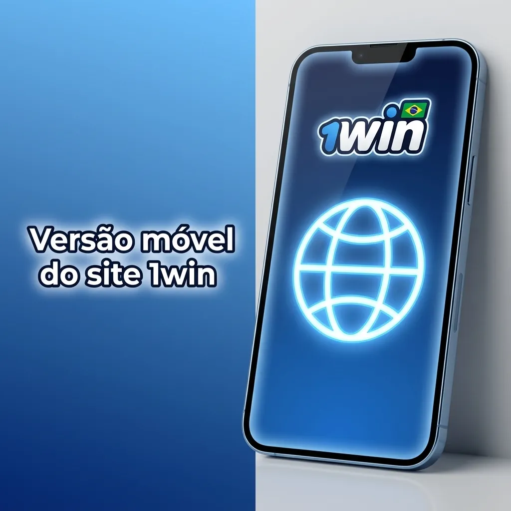 Tela de smartphone exibindo o site móvel otimizado da 1win com opções de apostas, cassino e bônus.