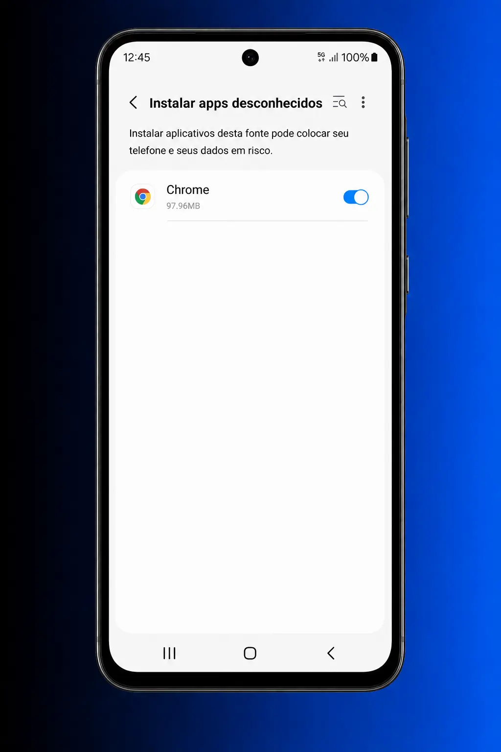 Tela de celular com passo a passo para baixar e instalar o APK do 1win no Android