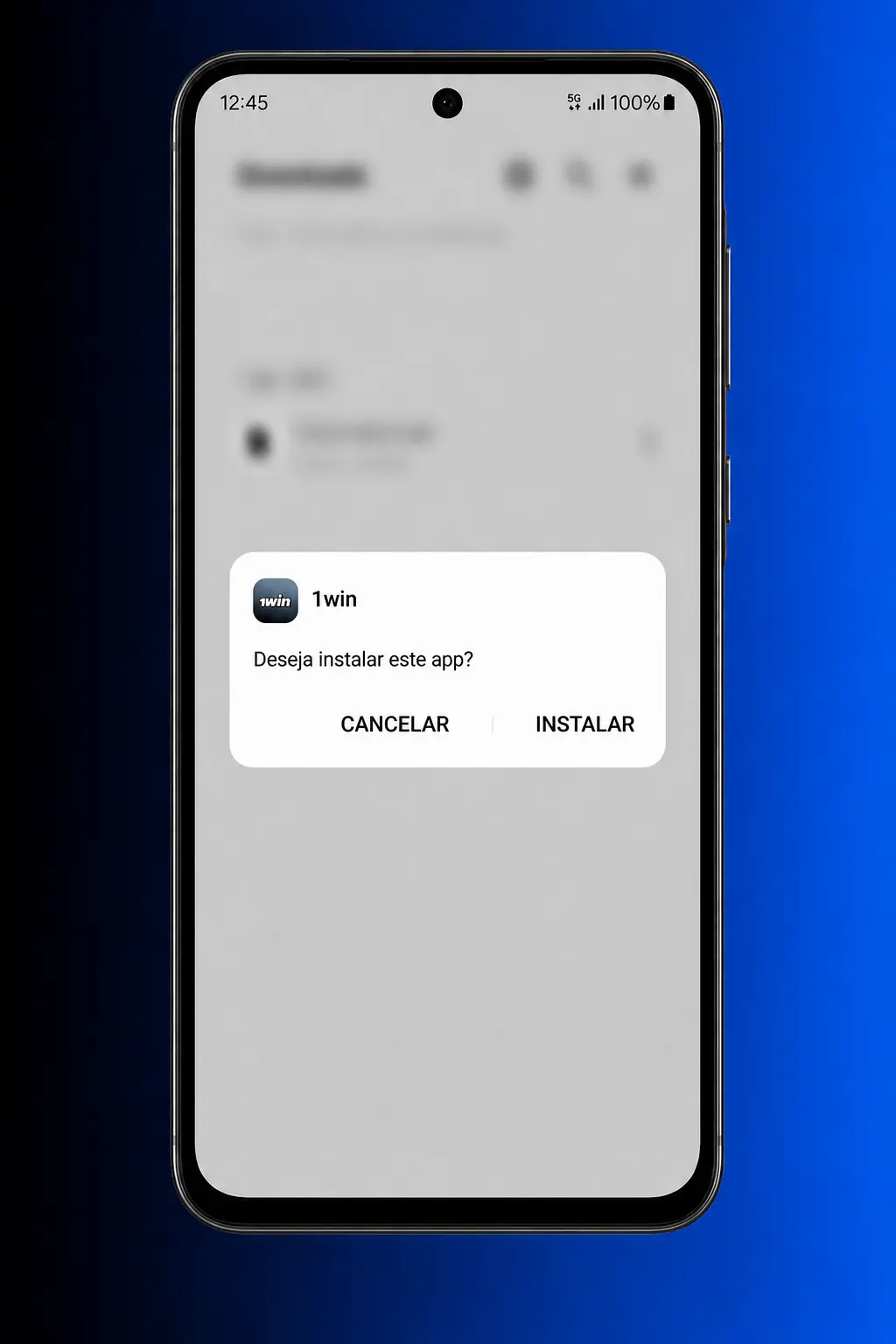Passo a passo para baixar e instalar o APK do app 1win no Android com tela de instalação no celular
