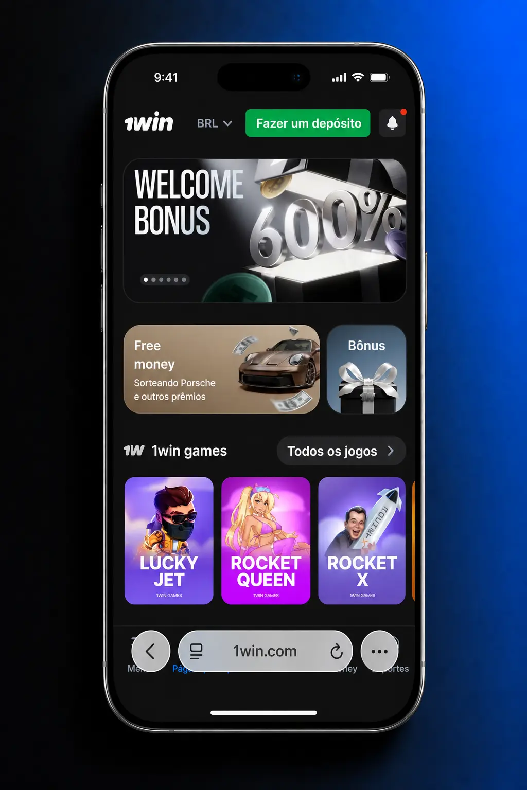 Instalação do aplicativo 1win no iOS